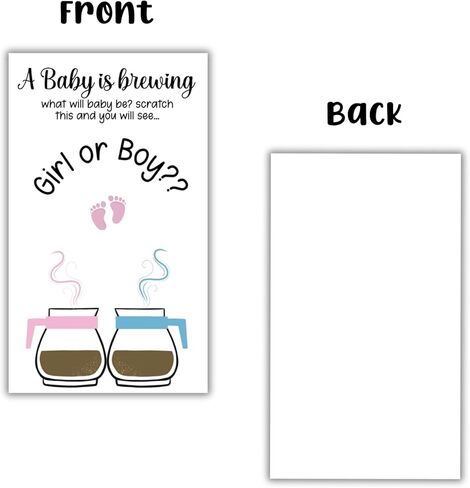 بطاقات استحمام تكشف عن جنس الطفل من Baby is Brewing Coffee لـ It's a Girl، 30 قطعة مقاس 2x3.5 بوصة، لافتة دش، زينة دعوة، ماذا سيكون الطفل in Saudi Arabia