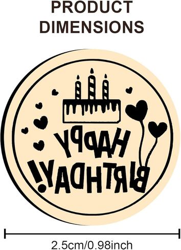 1Pcs Happy Birthday Themed Pattern Brass Wax Seal Stamp Head, Sealing Wax Stamp No Handle Replacement Brass Head for Envelopes Party Invitation Gift Wrapping Thanksgiving Card, 25x14.5mm in Saudi Arabia