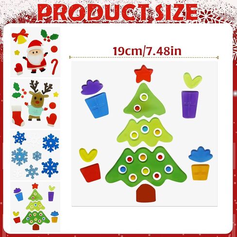 4Pcs Christmas Gel Window Clings for Kids, Cute Santa Christmas Tree Snowflake Window Clings Easy to Use Christmas Window Decorations Winter Jelly Stickers, Christmas Window Decors Supplies in Saudi Arabia