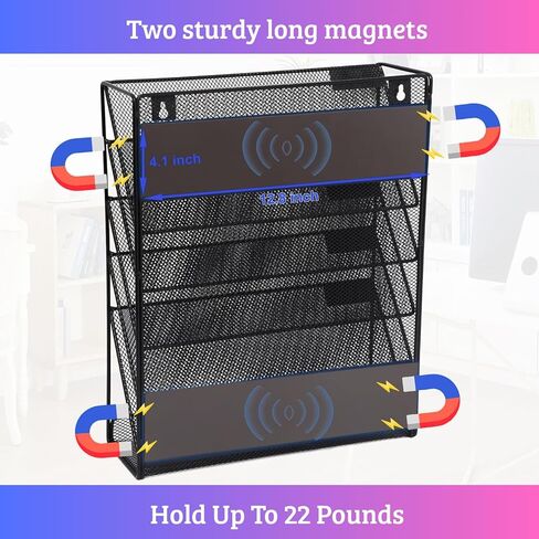 3 Pocket Wall File Holder Organizer, Mesh Hanging Wall Mounted Document Paper Folder Filing Magazine Rack with Nametag Label for Office Home School, 3 Tier Pink in Saudi Arabia