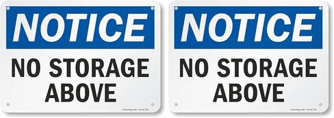 SmartSign 7 × 10 بوصة "ملاحظة - لا يوجد تخزين فوق" لافتة معدنية OSHA، 40 مل ألومنيوم مصفح مقاوم للصدأ، أزرق، أسود وأبيض in Saudi Arabia