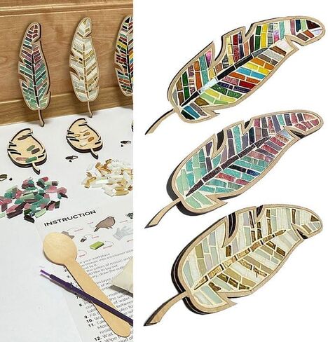 مجموعة فسيفساء TATREBCRE DIY للبالغين والأطفال - تصميمات الريش والطيور والقطط والقلب - مجموعة فنون وحرف هدايا عيد الميلاد مع الجص والأدوات - حرفة فسيفساء سهلة للمبتدئين (الحب) in Saudi Arabia