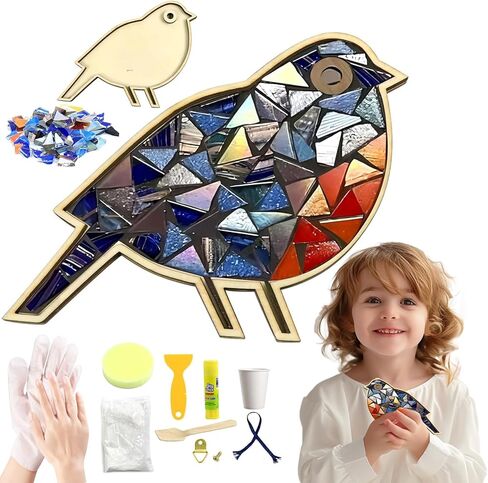 مجموعة فسيفساء TATREBCRE DIY للبالغين والأطفال - تصميمات الريش والطيور والقطط والقلب - مجموعة فنون وحرف هدايا عيد الميلاد مع الجص والأدوات - حرفة فسيفساء سهلة للمبتدئين (الحب) in Kuwait