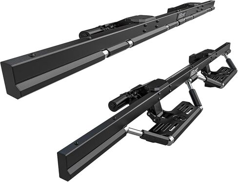 APS iBot Power Drop Steps - Robotic Retractable Running Boards for Dodge Ram 1500 2019-2024 Crew Cab Automatic Power Side Steps, Stainless Steel Frame & Aluminum Steps, Triple Layer Black Finish in Saudi Arabia