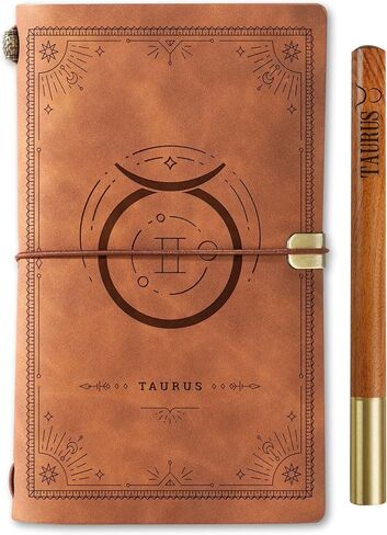 InnoBeta Taurus Gifts, Journal Notebook with Pen, Refillable Sketchbook, Travel Diary, Lined Planner, 7x5 Inches, Brown in Saudi Arabia