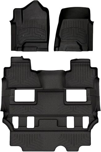 Weathertech FloorLiner HP Custom Fit Floor Mats for Cadillac Escalade Full Set (44607-1-7IM), Black in Saudi Arabia