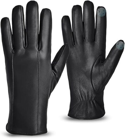 MGGMOKAY Men’s Leather Gloves Sheepskin Winter Gloves with Cashmere Lined in Kuwait