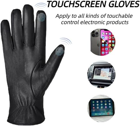 MGGMOKAY Men’s Leather Gloves Sheepskin Winter Gloves with Cashmere Lined in Kuwait