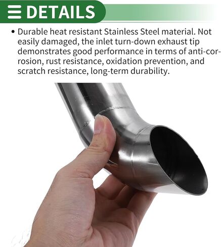 Motoforti 4" ID Inlet Turn Down Exhaust Pipe T304 Stainless Steel Surface Polishing Mandrel Bend Elbow Tube 9.1" Overall Length Suitalbe for 4" OD Tailpipes in Saudi Arabia