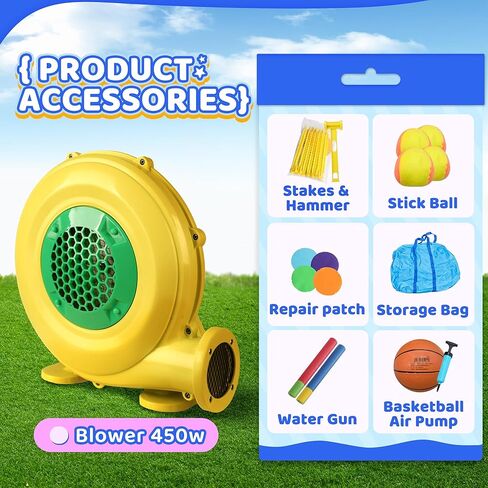 Bounce House with Slide for Kids Toddlers, Bouncer Inflatable Bouncy Castle with Blower Basketball Hoop for Backyard Wedding Cute and Small in Kuwait