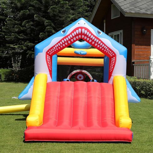 Bounce House with Slide for Kids Toddlers, Bouncer Inflatable Bouncy Castle with Blower Basketball Hoop for Backyard Wedding Cute and Small in Kuwait