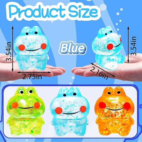 1Pcs Frog Squishy Stress Balls for Kids Adults Stretchy Fidget Ball for Anxiety Stress Relief Hand Therapy Sensory Squishy Ball Squeeze Fidgets for Party Favors Classroom Prizes (Blue) in Saudi Arabia