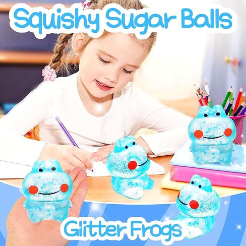 1Pcs Frog Squishy Stress Balls for Kids Adults Stretchy Fidget Ball for Anxiety Stress Relief Hand Therapy Sensory Squishy Ball Squeeze Fidgets for Party Favors Classroom Prizes (Blue) in Saudi Arabia
