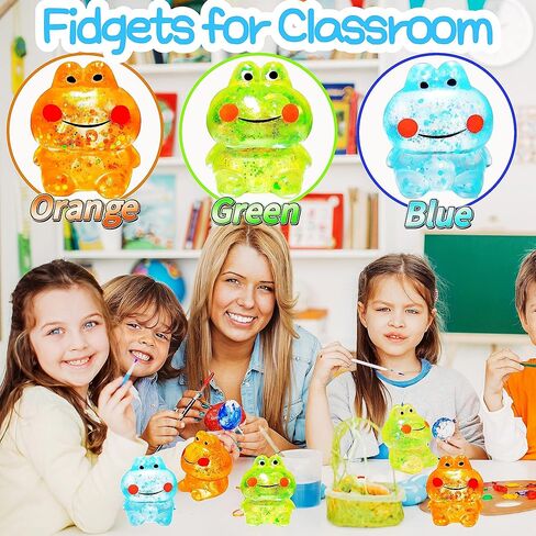 1Pcs Frog Squishy Stress Balls for Kids Adults Stretchy Fidget Ball for Anxiety Stress Relief Hand Therapy Sensory Squishy Ball Squeeze Fidgets for Party Favors Classroom Prizes (Blue) in Saudi Arabia
