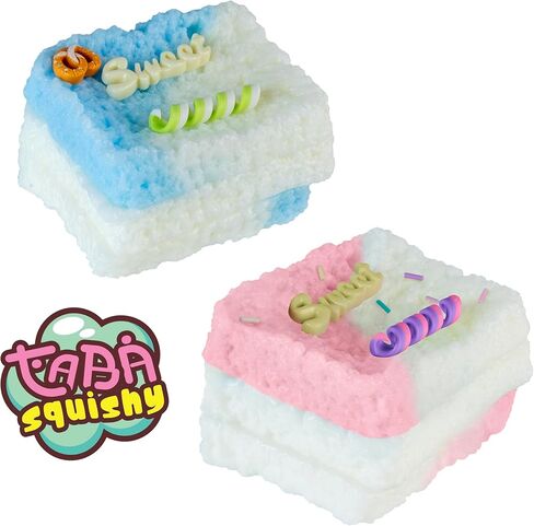 ORB Tabalicious Sweet Treats TABA Squishy Cake Toy 2 Pack - Soft, Sticky, Colorful Play Squishy Food Dessert TABA Squishies - Fun Stress Relief - Fidget and Sensory Squishy Toys for Kids and Adults in Kuwait