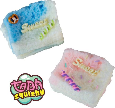 ORB Tabalicious Sweet Treats TABA Squishy Cake Toy 2 Pack - Soft, Sticky, Colorful Play Squishy Food Dessert TABA Squishies - Fun Stress Relief - Fidget and Sensory Squishy Toys for Kids and Adults in Kuwait