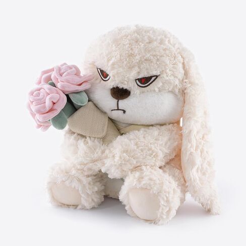 11.4" Adorable Bunny Plush Stuffed Animal - Hugging Rose Bouquet, Ultra-Soft Cuddly Toy, for Girls, Kids, Valentine's Day (Brown/Red)-A Surprise That Never Fades in Saudi Arabia