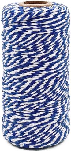 1 Pcs Cotton Twine Blue and White Baker String 2mm Thick 328 Feet Christmas Twine for Gift Wrapping DIY Crafts Home Decoration Gardening in Saudi Arabia
