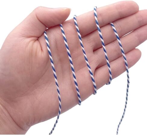 1 Pcs Cotton Twine Blue and White Baker String 2mm Thick 328 Feet Christmas Twine for Gift Wrapping DIY Crafts Home Decoration Gardening in Saudi Arabia