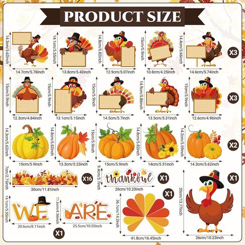 Dianelhall Happy Thanksgiving Classroom Bulletin Board Cutout Happy Fall Pumpkin Gnome Turkey Classroom Decorations Leaves Cutouts for Thanksgiving Autumn Harvest School Chalkboard Wall Decor Supplies in Saudi Arabia