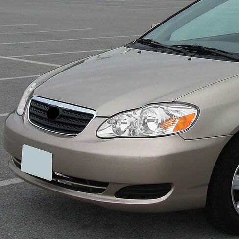 مصباح أمامي هالوجين طراز المصنع TO2503160 من Auto Dynasty متوافق مع Toyota Corolla 2003 2004 2005 2006 2007 2008، الجانب الأيسر للسائق، زاوية كهرماني مبيت من الكروم in Kuwait