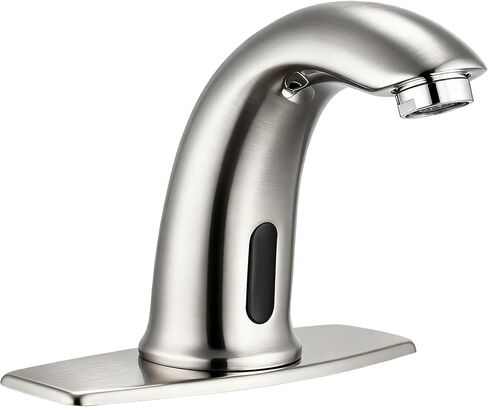 صنبور حوض الحمام الأوتوماتيكي بدون لمس، صنبور الحمام مع لوحة السطح، البطارية أو المكونات الإضافية، مستشعر الحركة التلقائي التجاري، خلاط ساخن وبارد، صنبور نحاسي صلب، فتحة واحدة أو 3 فتحات، كروم in Kuwait