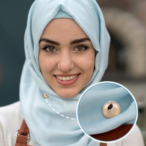 مغناطيس وشاح متعدد الاستخدام - 4 عبوات مع دبابيس قوية للحجاب والنساء والفتيات والأطفال (ذهبي) in Saudi Arabia