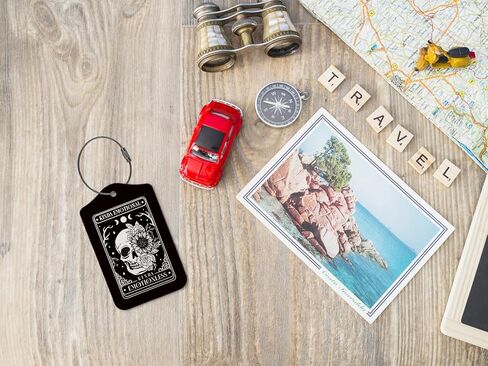 Stay Positive Luggage Tags for Suitcases,Funny Skull 2 Pack Baggage Tag Label with Steel Loop,Vintage Black Handbag School Bag Backpack Traveling Accessories in Saudi Arabia
