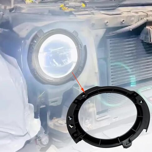 7 Inch Round LED Headlight Mount Bracket Retaining Ring Left and Right Replacement for Jeep Wrangler JK 2007-2017 Black in Saudi Arabia