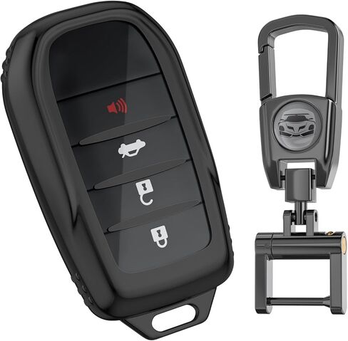 for Toyota Key Fob Cover.No Screws Required for Installation. for 2025 Camry,RAV4,2021-2025 Venza,Sienna, 2019-2025 Land Cruiser,Fortuner,Mirai, 2023-2025 Highlander,Prius,Collora (Black, Model-2) in Saudi Arabia