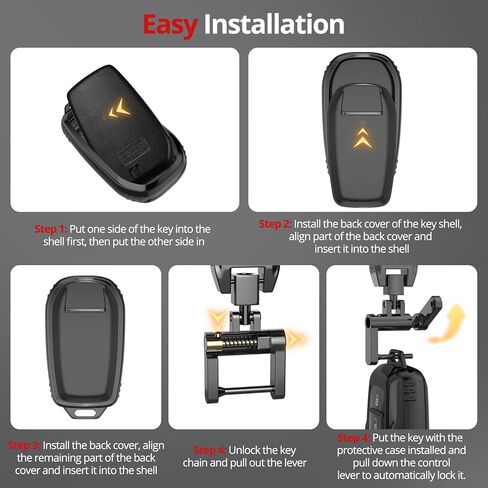 for Toyota Key Fob Cover.No Screws Required for Installation. for 2025 Camry,RAV4,2021-2025 Venza,Sienna, 2019-2025 Land Cruiser,Fortuner,Mirai, 2023-2025 Highlander,Prius,Collora (Black, Model-2) in Saudi Arabia