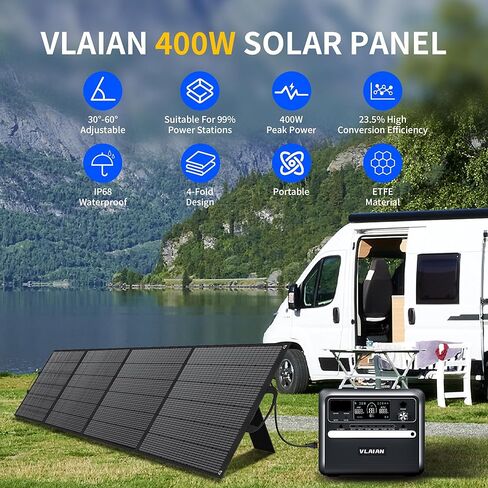 400W Portable Solar Panel for Power Station Generator,400 Watt Foldable Solar Panel Charger with MC4 Output,3-in-1 DC Connector,23.5% High Efficiency for Outdoor Camping RV Travel (400W) in Saudi Arabia