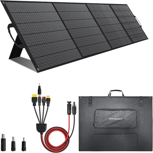 400W Portable Solar Panel for Power Station Generator,400 Watt Foldable Solar Panel Charger with MC4 Output,3-in-1 DC Connector,23.5% High Efficiency for Outdoor Camping RV Travel (400W) in Saudi Arabia