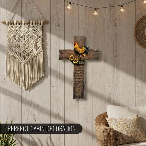 صليب نسر باين ريدج - صليب معلق على الحائط، ديكور منزلي معلق على الحائط، ديكور صليب روحي للجدار، ديكورات الحياة البرية لمقصورة المنزل، ديكور النسر in Kuwait