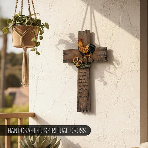 صليب نسر باين ريدج - صليب معلق على الحائط، ديكور منزلي معلق على الحائط، ديكور صليب روحي للجدار، ديكورات الحياة البرية لمقصورة المنزل، ديكور النسر in Kuwait