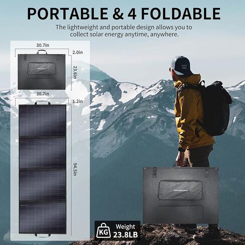 400W Portable Solar Panel for Power Station Generator,400 Watt Foldable Solar Panel Charger with MC4 Output,3-in-1 DC Connector,23.5% High Efficiency for Outdoor Camping RV Travel (400W) in Saudi Arabia