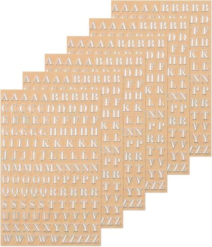 MECCANIXITY 6 Sheets Letter Resin Stickers 3D Small A to Z Gold Mini Alphabet Sticker Metallic Sparkle Alloy Uppercase for Resin Nail Scrapbooking 4.5mm in Saudi Arabia