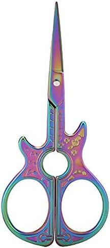 Vintage Guitar Shaped Sewing Scissors, 4.5in Antique Style Portable Stainless Steel Sharp Retro Scissors, for Embroidery, Cross Stitch, DIY Crafting in Saudi Arabia