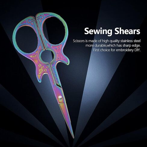 Vintage Guitar Shaped Sewing Scissors, 4.5in Antique Style Portable Stainless Steel Sharp Retro Scissors, for Embroidery, Cross Stitch, DIY Crafting in Saudi Arabia