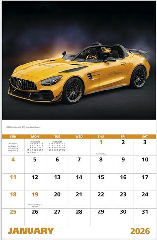 Exotic Sports Car 2026 Hanging Wall Calendar - 19" x 11" (Open) 2026 Monthly Appointment Planner and Organizer. The worlds fastest and most expensive beautiful cars! in Saudi Arabia