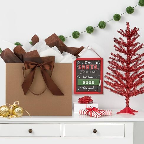 Brown Gift Bags with Handles and Ribbons - 10Pcs Gift Bag with 10 Tissue Paper 10 Greeting Cards, Welcome Gifts Thank You Bags for Birthday, Wedding, Mothers Day, Baby Shower, Bridal Shower, Party (12.6''x9.8''x4'') in Saudi Arabia