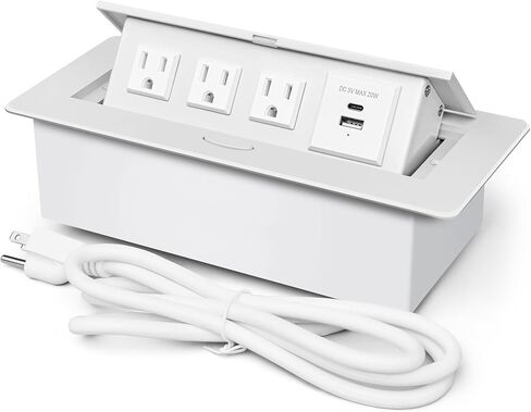 مخرج طاقة طاولة المؤتمرات PD20W Type-C صندوق اتصال محور الطاولة المنبثق سريع الشحن مع منافذ 3AC ومنفذ USB لكونترتوب المطبخ في غرفة الاجتماعات in Kuwait