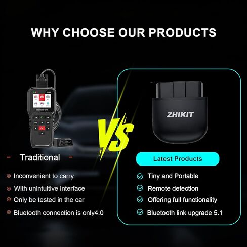 OBD2 Scanner Bluetooth for iPhone/Android -Wireless OBDⅡ Atuo Diagnostic Tool-Supports OBD2 Compliant Vehicles 1996 and Newer in Saudi Arabia