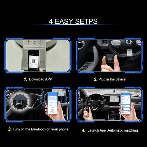 OBD2 Scanner Bluetooth for iPhone/Android -Wireless OBDⅡ Atuo Diagnostic Tool-Supports OBD2 Compliant Vehicles 1996 and Newer in Saudi Arabia