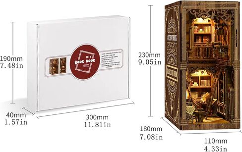 3D Wooden Puzzle Gift for Adults & Teens: Tiny House Book Nook DIY Miniature Dollhouse Model Kit with LED Lighting in Saudi Arabia