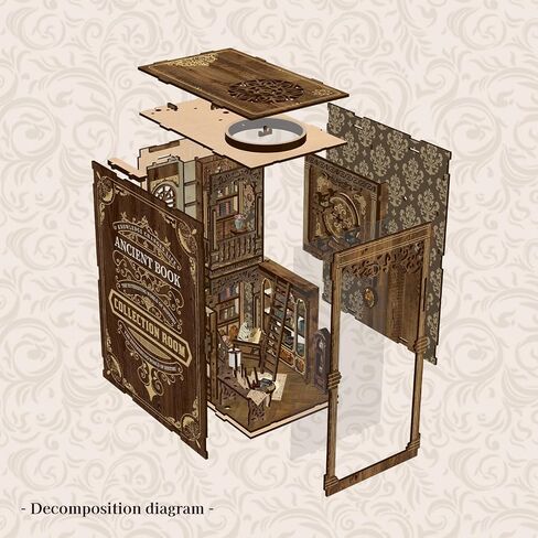 3D Wooden Puzzle Gift for Adults & Teens: Tiny House Book Nook DIY Miniature Dollhouse Model Kit with LED Lighting in Saudi Arabia