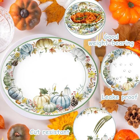 50PCS Christmas Paper Plates, 11" x 9" Large Oval Disposable Snowflake Plates for Holiday Wedding Birthday Christmas Party Decorations, Serves 50 in Saudi Arabia