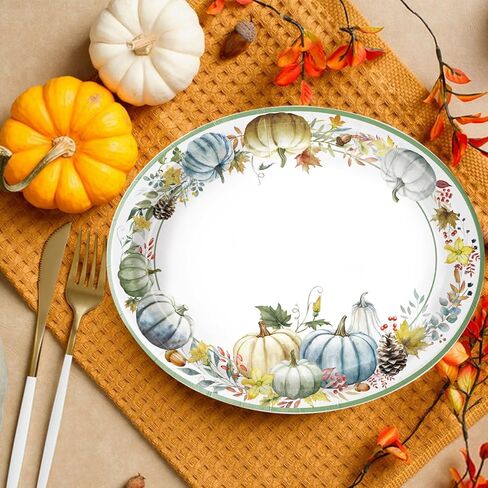 50PCS Christmas Paper Plates, 11" x 9" Large Oval Disposable Snowflake Plates for Holiday Wedding Birthday Christmas Party Decorations, Serves 50 in Saudi Arabia