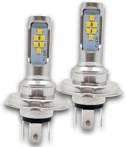 لمبات H4 HS1 LED 3535 12SMD رقائق عالية/منخفضة الشعاع للمصابيح الأمامية للدراجة النارية، مصباح ضباب للسيارة، أبيض، حزمة من 2 in Kuwait