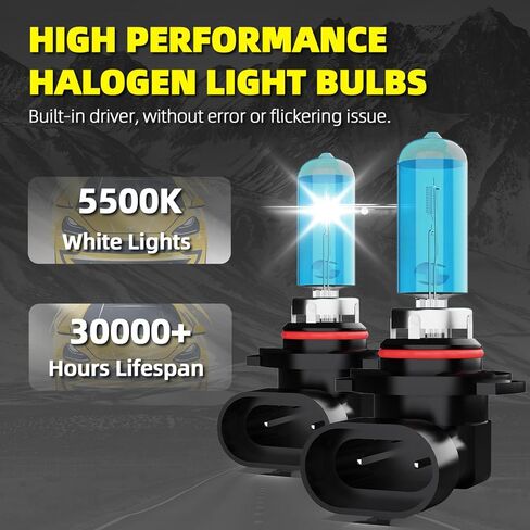 Headlight Bulbs Fit For Nissan Maxima 2008, 9005 9005 High Low Beam Combo, 5500K White Light Super Bright High Performance Halogen Headlight bulb, 4PCS in Saudi Arabia